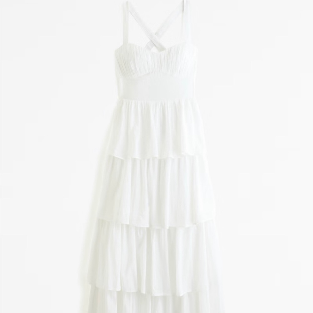 Abercrombie & Fitch White Tiered Dress